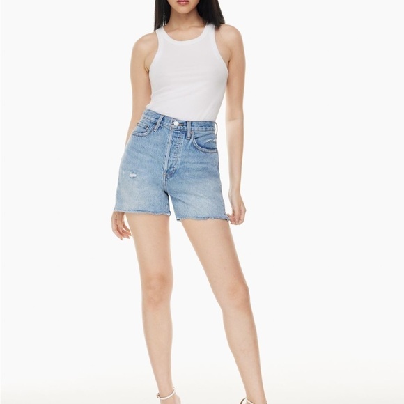 Aritzia Denim Forum The Yoko High Rise Slim denim cut-off shorts - Picture 10 of 10